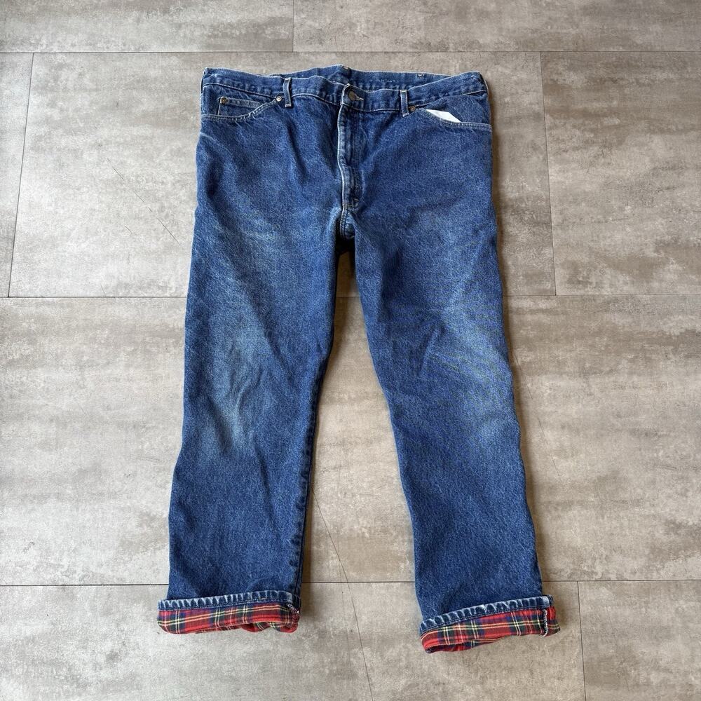 Vintage LL Bean Jeans Mens 40x29 Flannel Lined Talon Zipper Union Made USA 80s